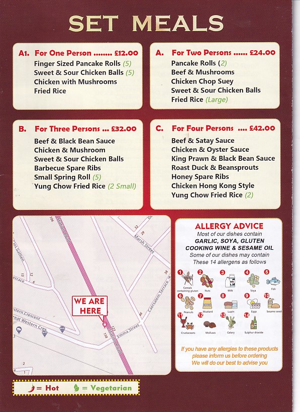 Llanelly Packed Meals menu