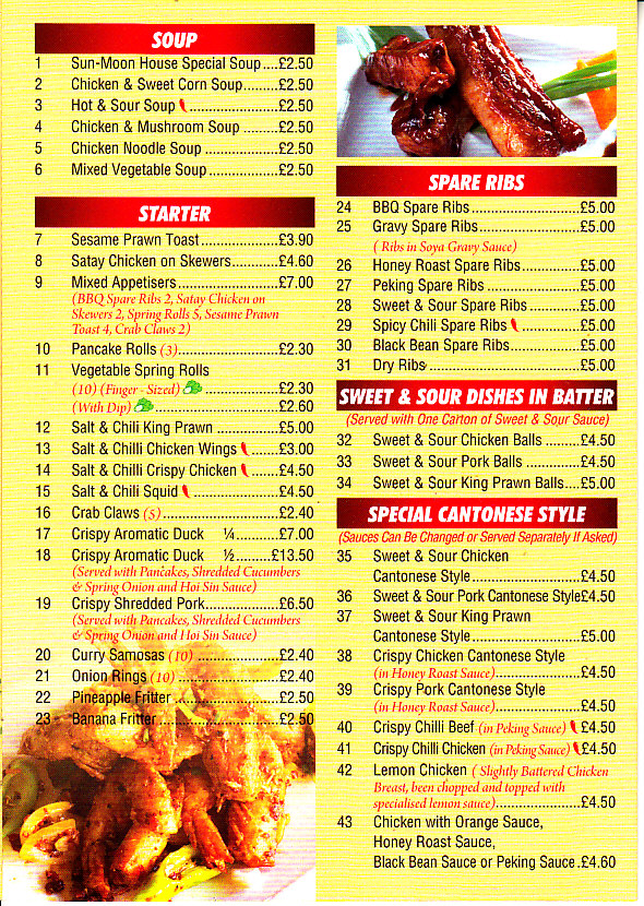 sun moon chinese llanelli menu