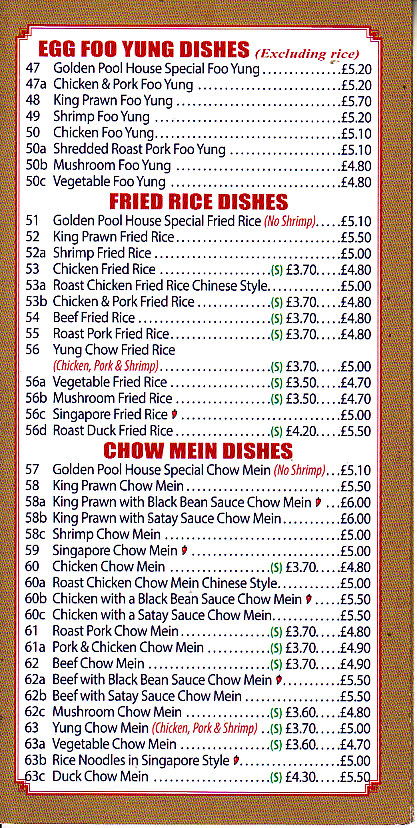 golden pool chinese llanelli menu