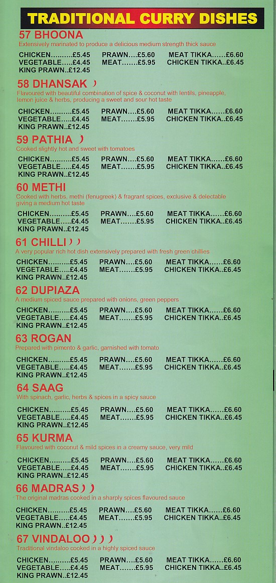 jamils indian menu llanelli