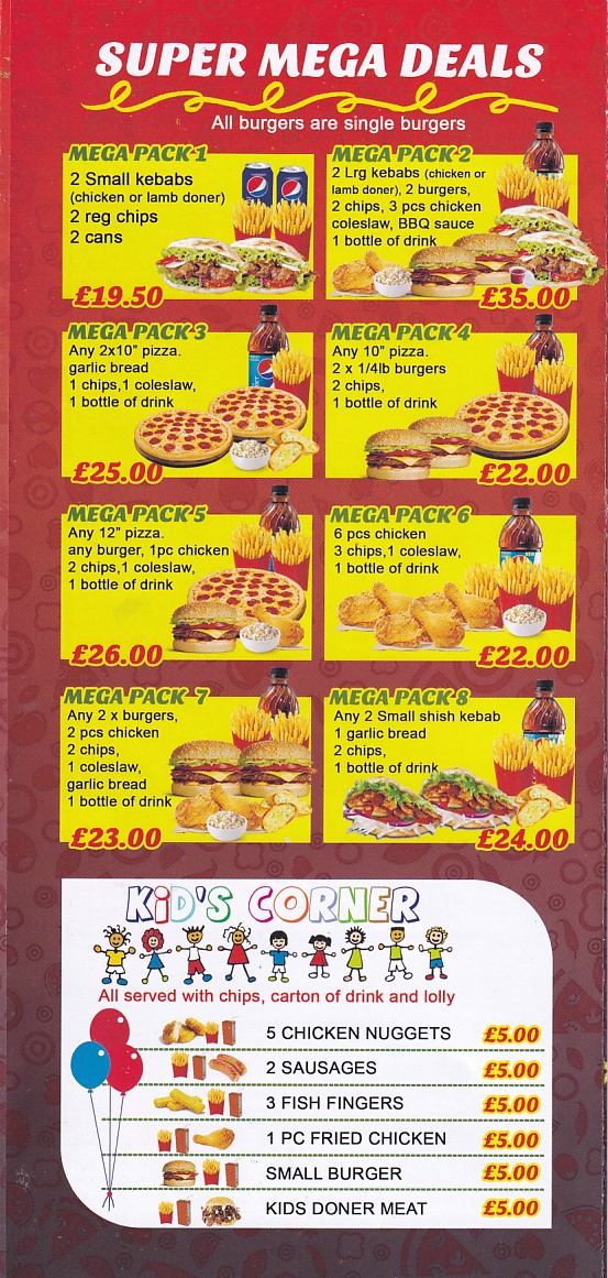 Menu of Yummies llanelli