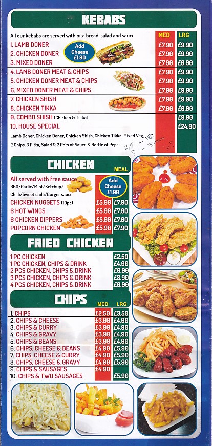 Menu of Peppinos Burry Port